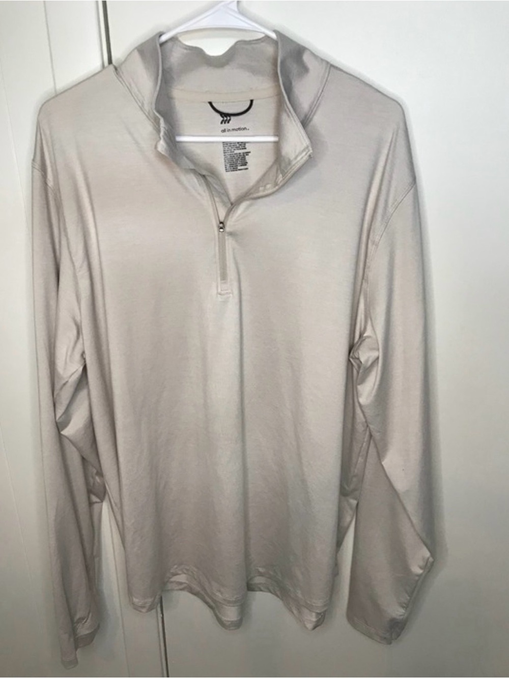 all in motion Men’s Light Beige Quarter-Zip Pullover